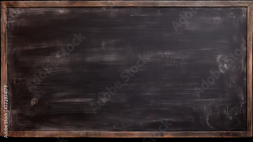 Wooden framed chalkboard with chalk beneath © StockKing