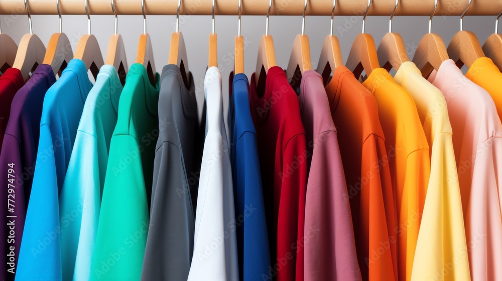 a group of colorful shirts on swingers a group of colorful shirts on swingers