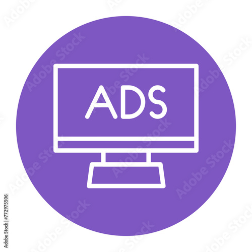 TV Ads icon vector image. Can be used for Public Relations Agency.