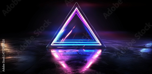 Neon Triangle A Glowing Tribute to the Monthly Music Event Generative AI