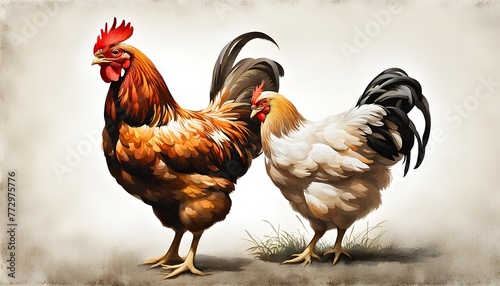 Isolate Chicken Illustration Background photo