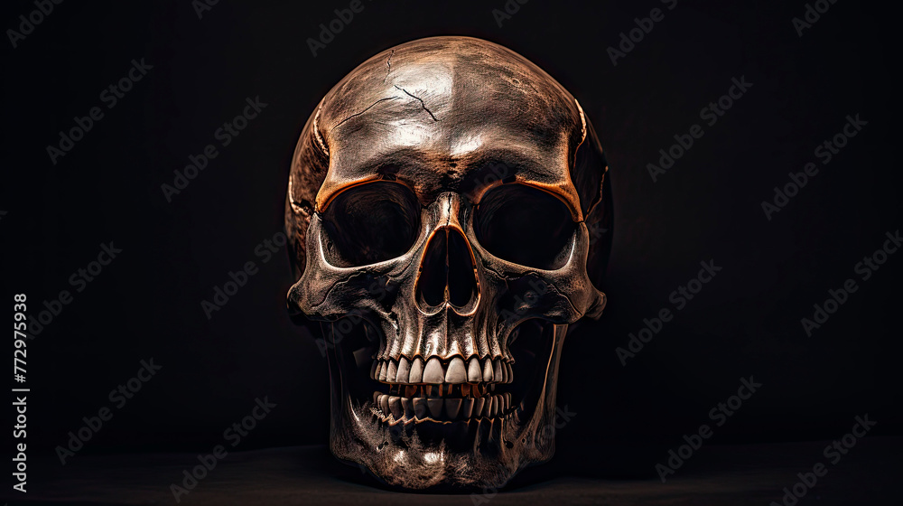 Human skull on a dark background Human skull on a dark background