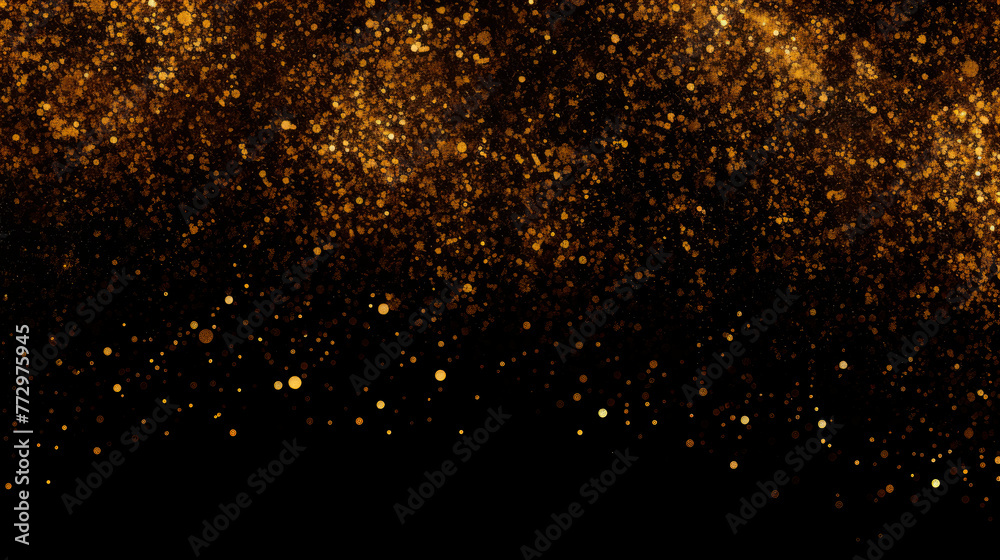 Gold glitter dust close up background