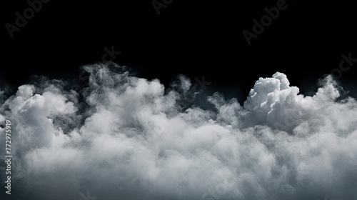 A cloud of smoke in black and white