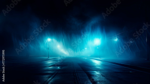 Night street scene with glowing light © StockKing