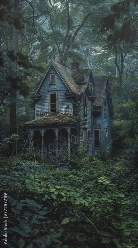 Abandoned house in a forest © iVGraphic