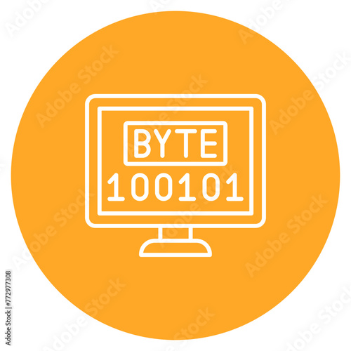 Byte icon vector image. Can be used for Computer Science.