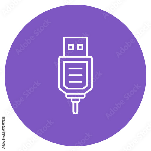 Cable Connector icon vector image. Can be used for Computer Science.