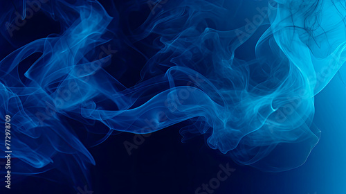 Swirling smoke on a blue backdrop