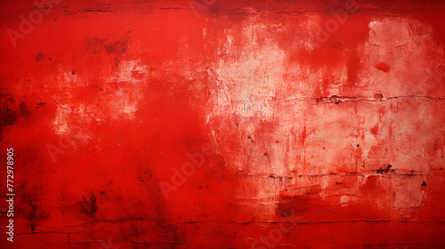 Red wall with vibrant red paint texture photo