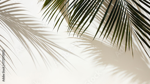 Palm tree shadow on white wall