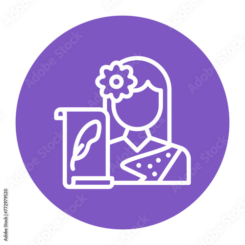 Historian Woman icon vector image. Can be used for Museum.