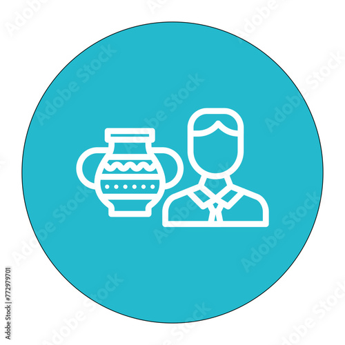 Curator Male icon vector image. Can be used for Museum.