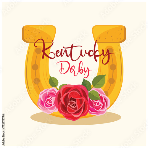 Vector illustration Kentucky Derby, House riding editable post banner template