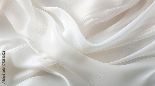 A close-up of heavily folded white fabric