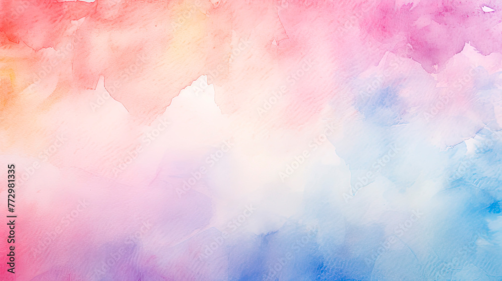 Bright watercolor background with white border