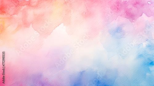 Bright watercolor background with white border