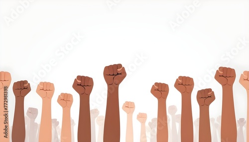 fist hands protest illustration on white background