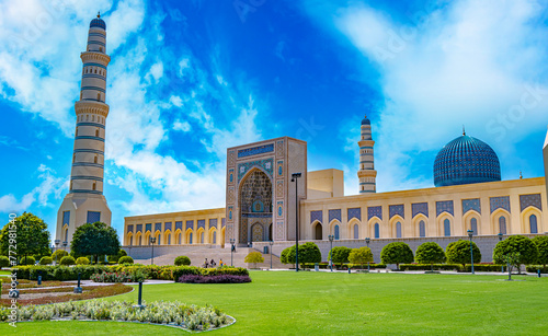 Sultan Qaboos Grand Mosque in Sohar, Oman © monticellllo
