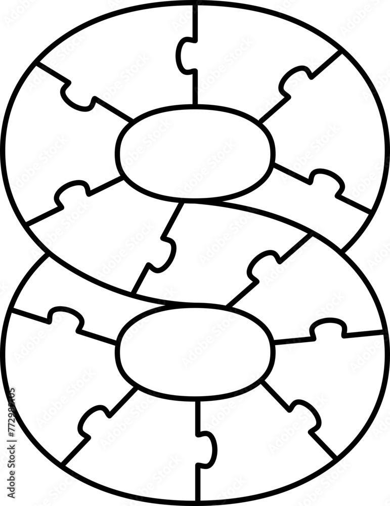 8 Eight Puzzle Number Jigsaw Game Outline 8 Eight Puzzle Number Jigsaw Game Outline