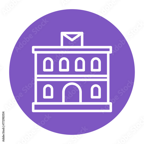 Post Office Building icon vector image. Can be used for Postal Service.
