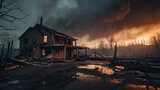 Destroyed homes and property after a firestorm passes