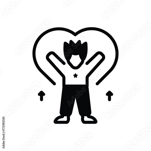 Black solid icon for passion