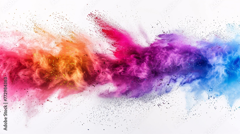 Colorful Explosion of Painted Powder A Vibrant Celebration of the Monthly Artistic Trend Generative AI