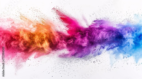 Colorful Explosion of Painted Powder A Vibrant Celebration of the Monthly Artistic Trend Generative AI