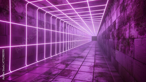 Purple Neon Tunnel A Glowing Pathway to the Future Generative AI