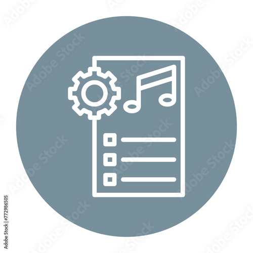 Custom Music Playlist icon vector image. Can be used for Bowling.
