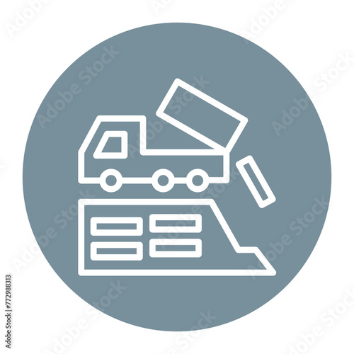 Dumping icon vector image. Can be used for Mettalurgy.
