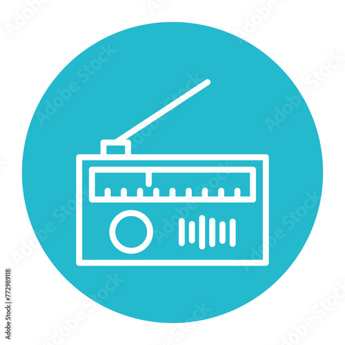 Radio icon vector image. Can be used for Retro.