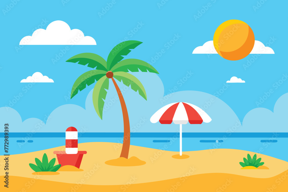 Summer beach vacation background