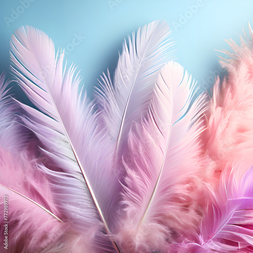 abstract colorful  feathers background  generative ai