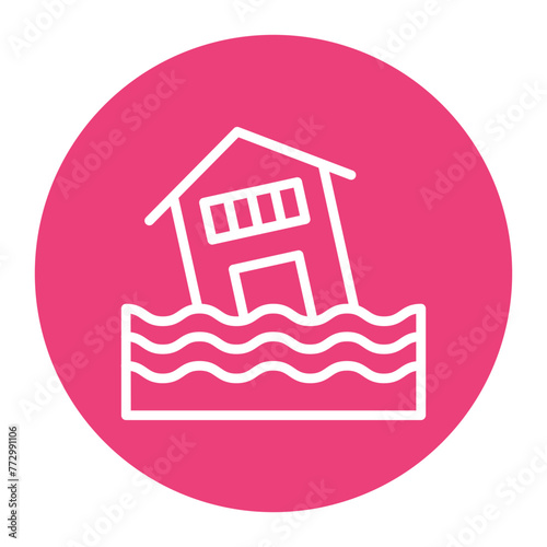 Flood icon vector image. Can be used for Homeless.