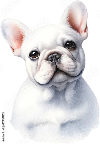 french bulldog puppy on transparent white background