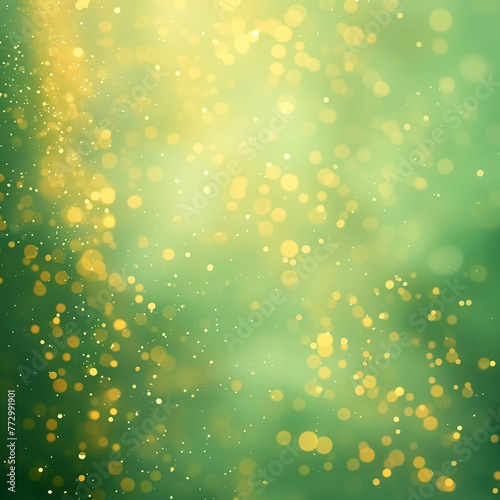 Green pastel color background with lights and dots. 