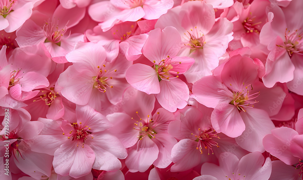 Background of pink flowers with empty space for text or greeting card design, Generative AI Background of pink flowers with empty space for text or greeting card design, Generative AI