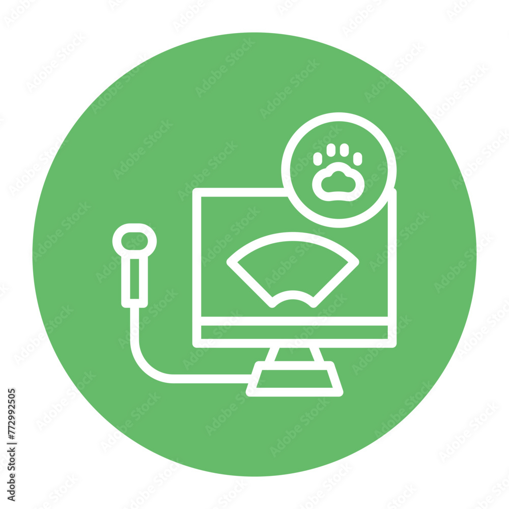 Pet Ultrasound icon vector image. Can be used for Veterinary. Pet Ultrasound icon vector image. Can be used for Veterinary.