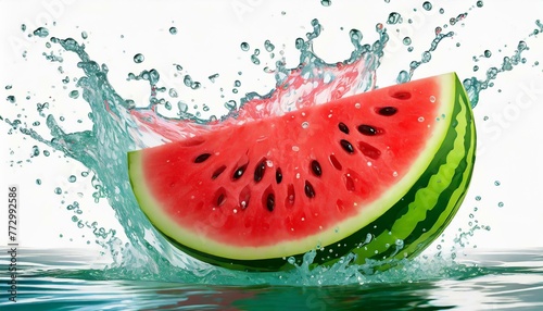 A watermelon splash isolated on white background 