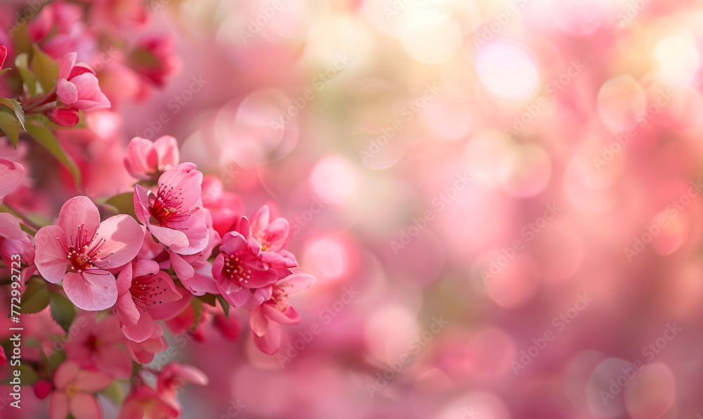 Background of pink flowers with empty space for text or greeting card design, Generative AI Background of pink flowers with empty space for text or greeting card design, Generative AI