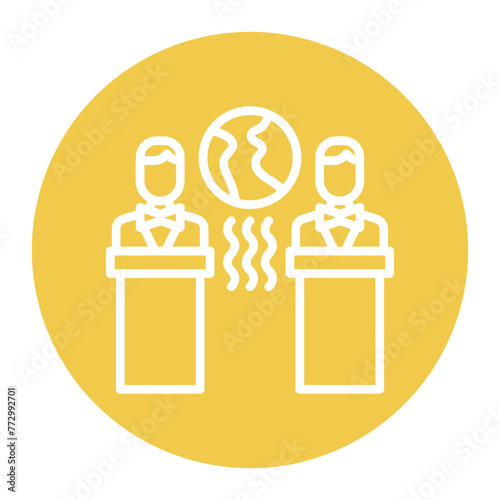 Global Warming Debate icon vector image. Can be used for Global Warming.