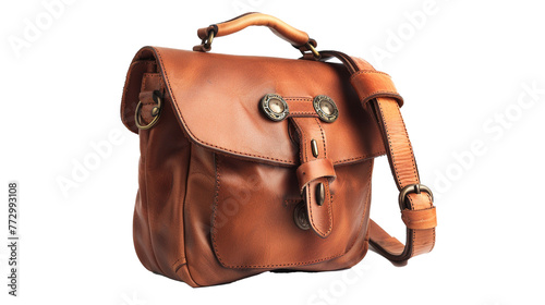 brown leather bag