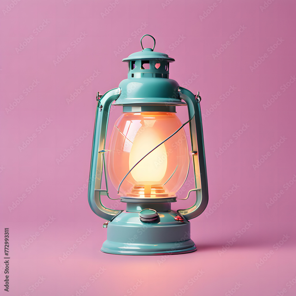lantern isolated in one solid pastel background