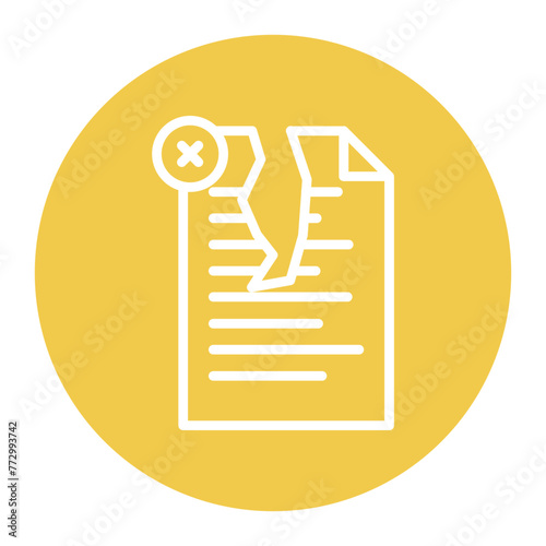 Delete File icon vector image. Can be used for Documents And Files.