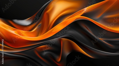 Fiery Waves of Orange and Black A Monthly Event Celebration Generative AI © Satyam