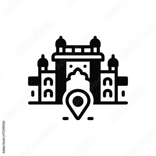 Black solid icon for place