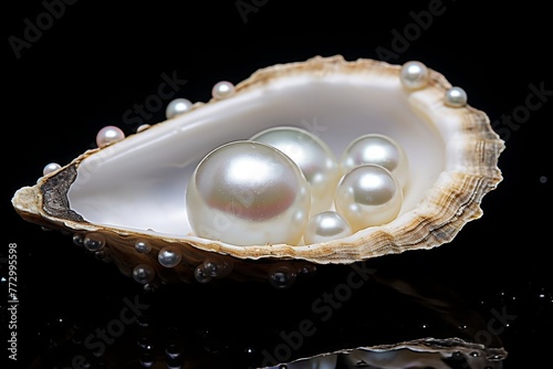 Shell cradling a precious pearl, a symbol of natural beauty, tranquility, and serenity in nature