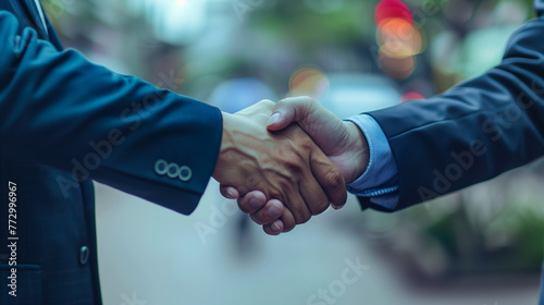 close up of hand shaking, b...